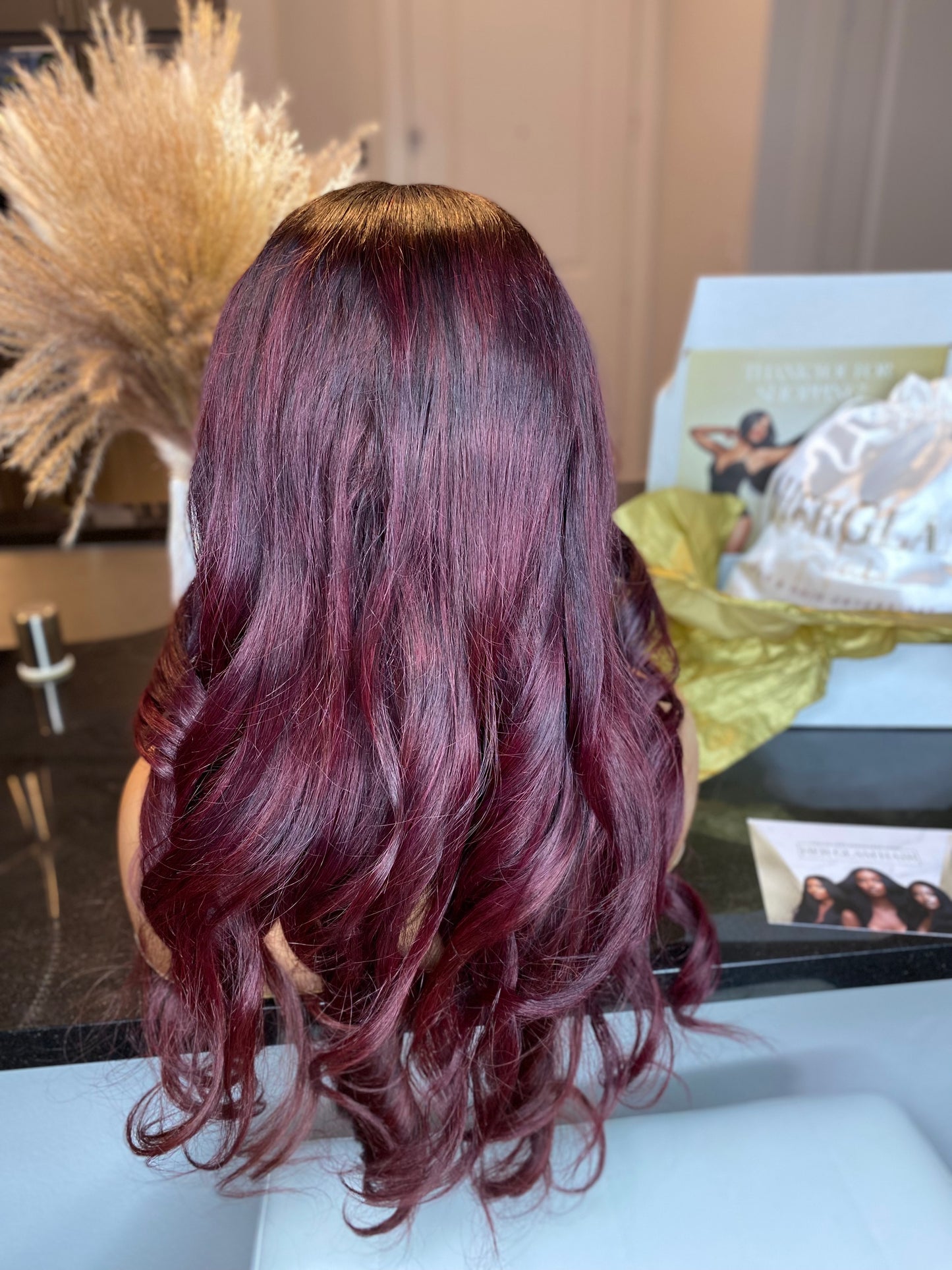 “The Stallion” Deep sangria plum red 13*4 hd lace wig